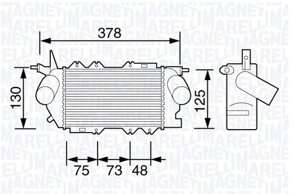 MAGNETI MARELLI tarpinis suslėgto oro aušintuvas, kompresorius 351319203490